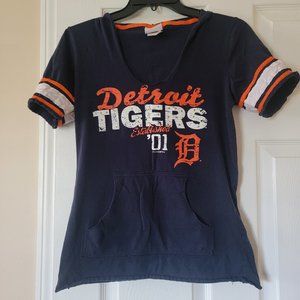 Detroit Tigers Hooded Short Sleeve T-Shirt - Size M
